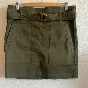 Anine Bing Cargo Mini Skirt Small Olive Green Belted